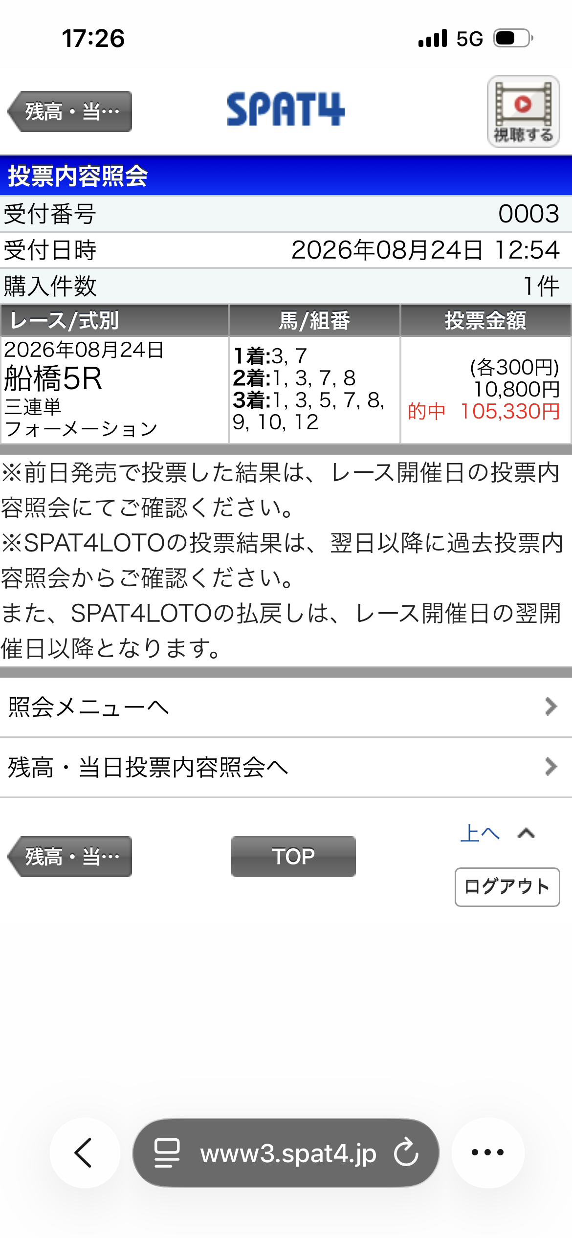 利用者の的中画像